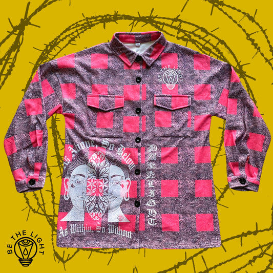 Pink Square Flannel