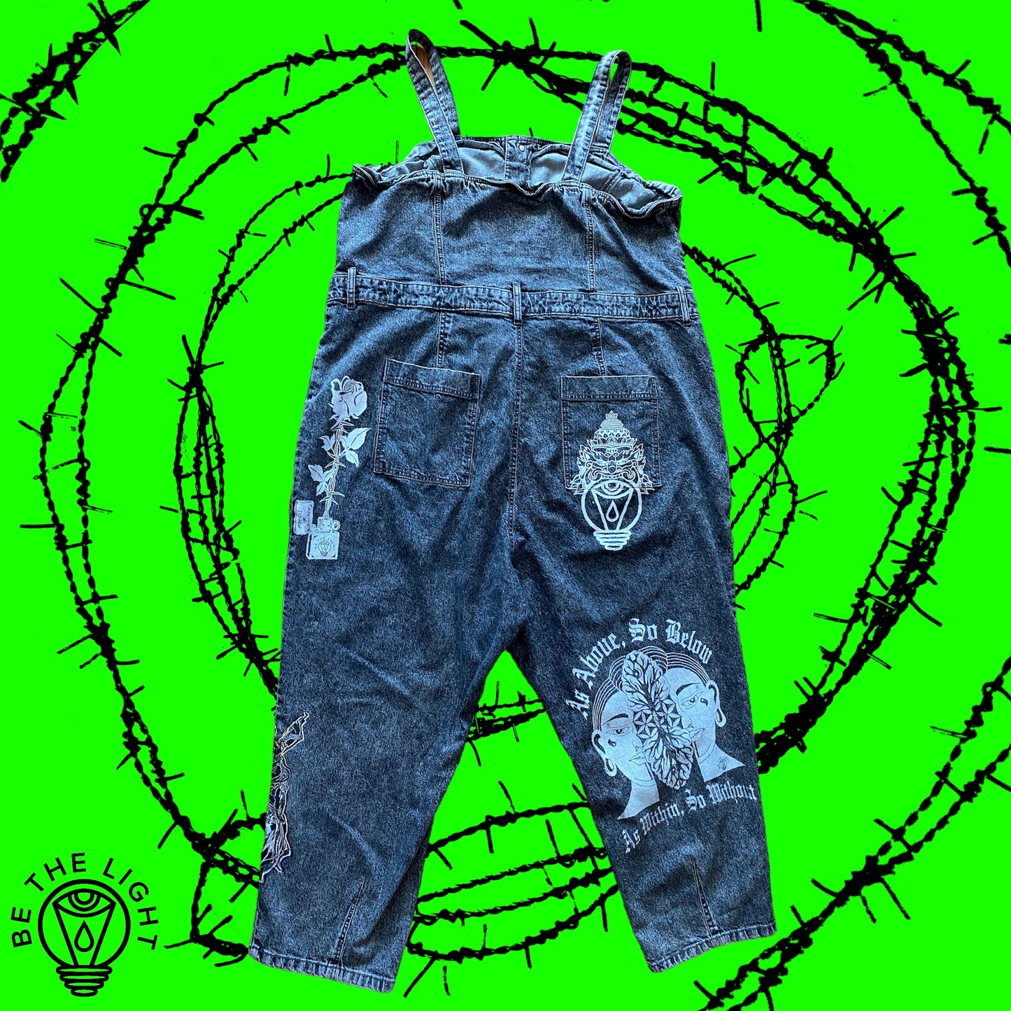 Acid Washed Jean Overalls
