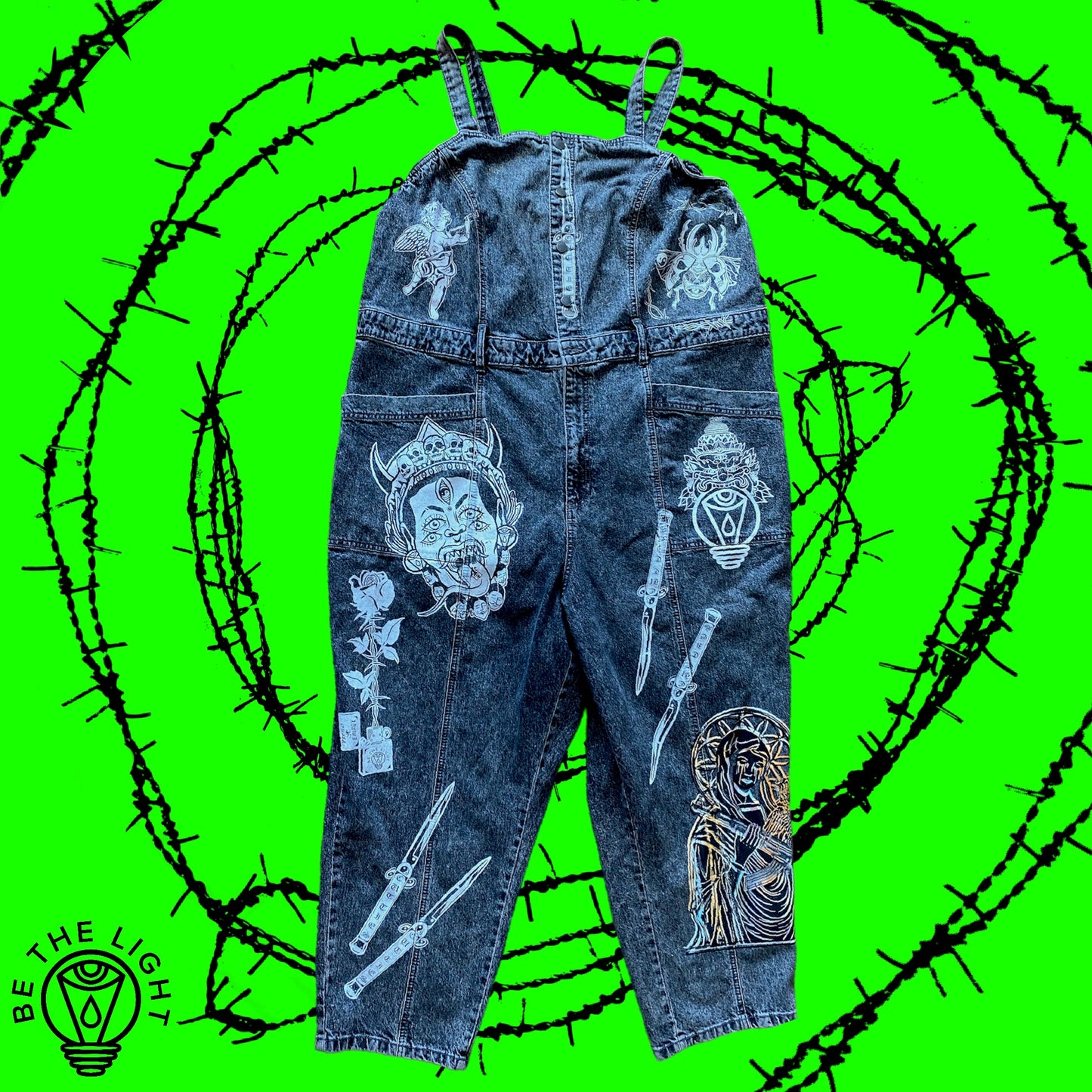 Acid Washed Jean Overalls