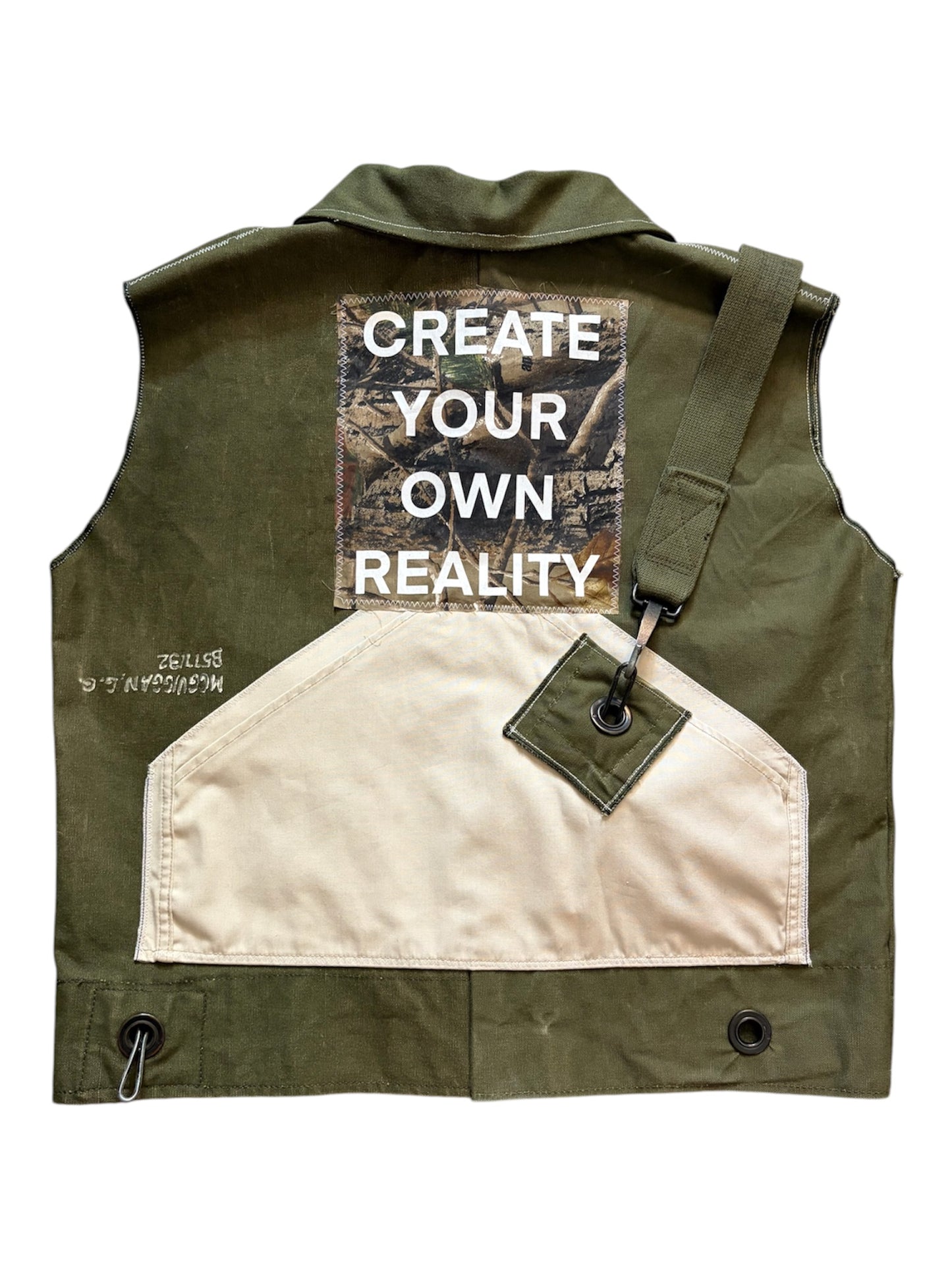 1/1 Upcycled Army Vest - Create Your Own Reality