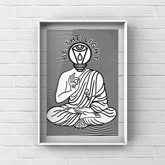 Optical Lotus Pose Print