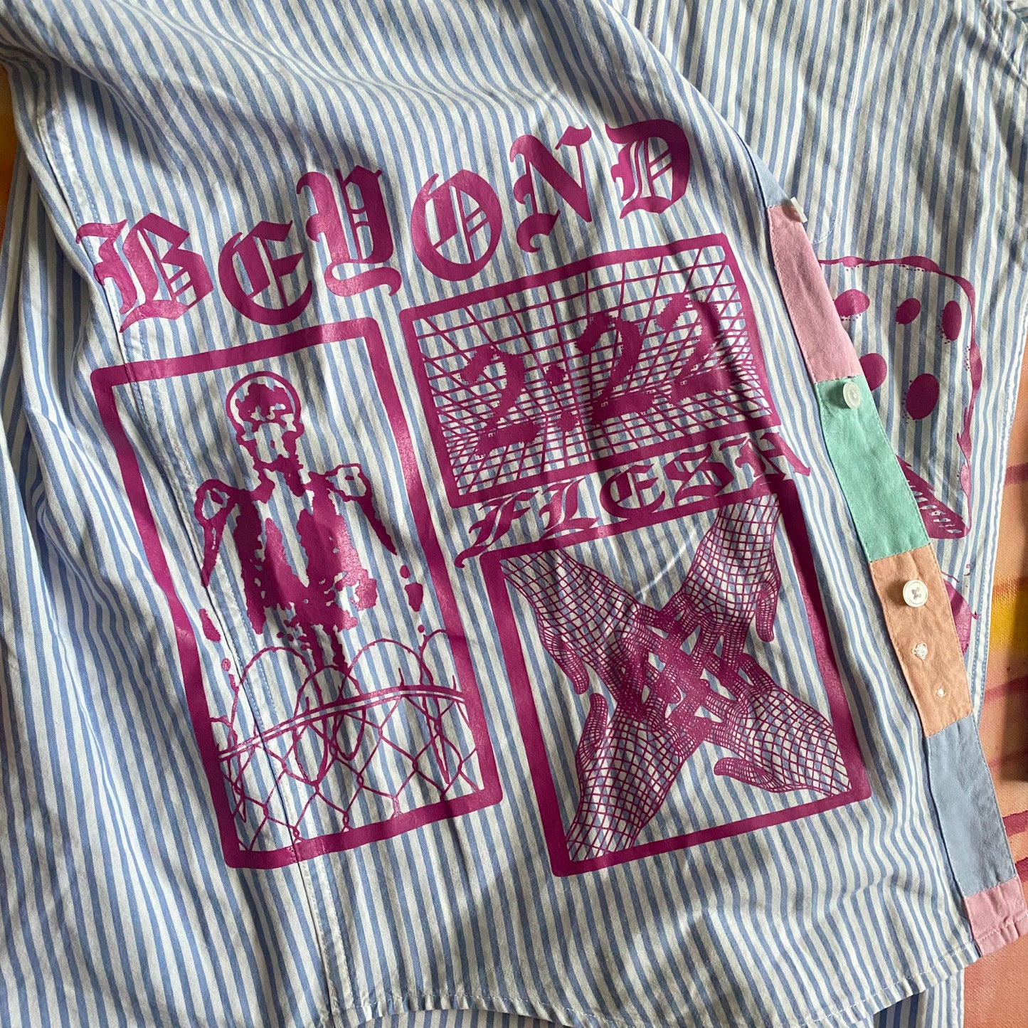 Pin stripe Pastel Button Up