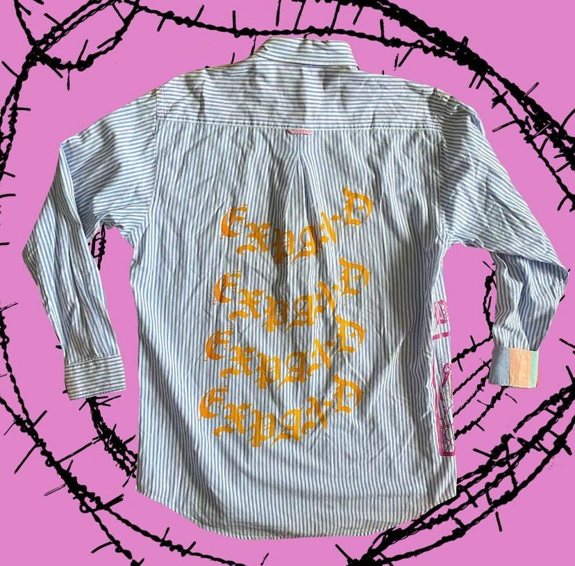 Pin stripe Pastel Button Up
