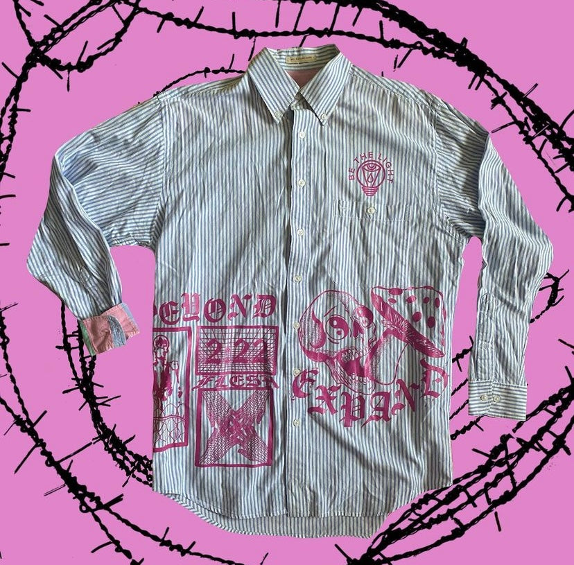 Pin stripe Pastel Button Up