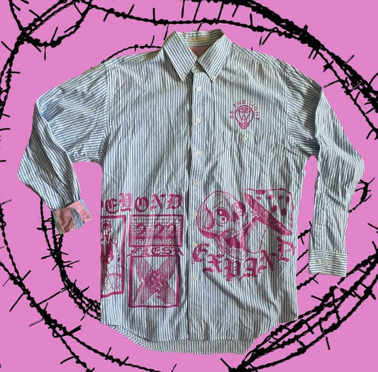 Pin stripe Pastel Button Up