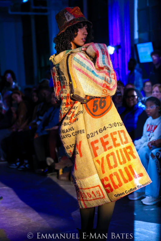 How I Transform Burlap Coffee Sacks into Wearable Art