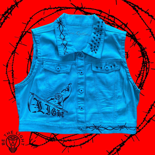 Cropped Denim Vest