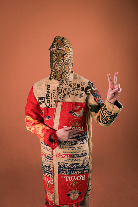 Burlap Trench coat