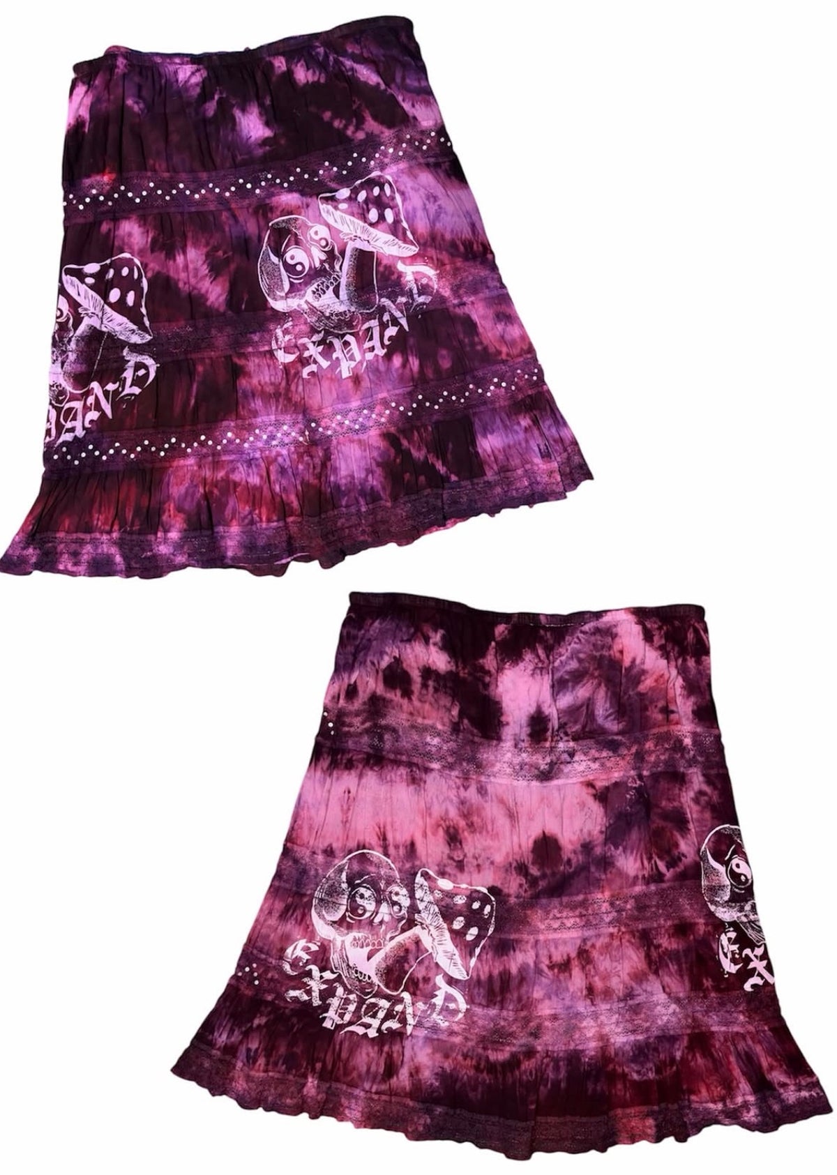 EXPAND- Skull Tie-Dye Skirt